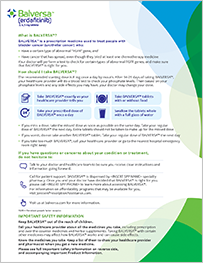 Thumbnail of the BALVERSA patient tear sheet